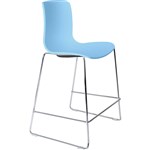 DAL ACTI BAR STOOL SLED BASE LOW 630MM CHROME FRAME PALE BLUE POLYPROP SHELL