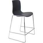 DAL ACTI BAR STOOL SLED BASE LOW 630MM CHROME FRAME CHARCOAL POLYPROP SHELL