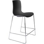 DAL ACTI BAR STOOL SLED BASE LOW 630MM CHROME FRAME BLACK POLYPROP SHELL