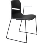 DAL ACTI CHAIR SLED BASE ARMS WHITE ARMPADS AND BLACK POWDERCOAT FRAME BLACK POLYPROP SHELL