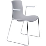 DAL ACTI CHAIR SLED BASE ARMS LIGHT GREY ARMPADS AND CHROME FRAME LIGHT GREY POLYPROP SHELL