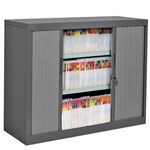 AVERY 20262GRA10123 TAMBOUR CABINET LATERAL FILING PACKAGE 2 SHELVES 1000 X 1200 X 500MM GRAPHITE RIPPLE