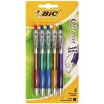 BIC VELOCITY RETRACTABLE BALLPOINT PEN 10MM ASSORTED PACK 5