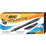 BIC ATLANTIS COMFORT RETRACTABLE BALLPOINT PEN 12MM BLACK BOX 12
