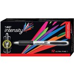BIC INTENSITY PERMANENT MARKER BULLET ULTRA FINE BLACK BOX 12
