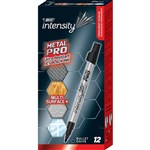 BIC INTENSITY METAL PRO PERMANENT MARKER BULLET BLACK BOX 12