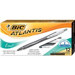BIC ATLANTIS EXACT RETRACTABLE BALLPOINT PEN 07MM BLACK BOX 12