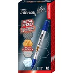 BIC INTENSITY METAL PRO PERMANENT MARKER BULLET BLUE BOX 12