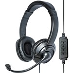 MOKI USB HEADPHONES WITH MICROPHONE BLACK