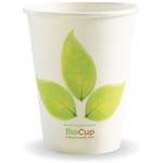 BIOPAK BIOCUP SINGLE WALL CUP 350ML WHITE LEAF DESIGN PACK 50