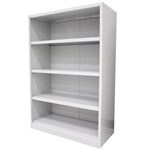STEELCO OPEN BOOKCASE 3 SHELF 1200 X 900 X 400MM SILVER GREY