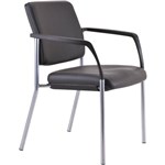 BURO LINDIS VISITOR CHAIR 4LEG BASE UPHOLSTERED BACK ARMS DILLON PU BLACK