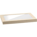 BIOPAK BIOBOARD CATERING TRAY WINDOW LID MEDIUM BROWN PACK 100