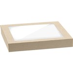 BIOPAK BIOBOARD CATERING TRAY WINDOW LID SMALL BROWN PACK 100