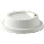 BIOPAK SUGARCANE BIOCUP LIDS LARGE 90MM WHITE PACK 50