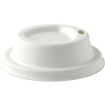 BIOPAK SUGARCANE BIOCUP LIDS SMALL 80MM WHITE PACK 50
