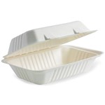 BIOPAK BIOCANE CLAMSHELL 230 X 150 X 80MM WHITE PACK 125