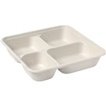 BIOPAK BIOCANE TAKEAWAY BASE 4 COMPARTMENT LARGE NATURAL PACK 75