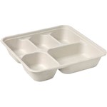 BIOPAK BIOCANE TAKEAWAY BASE 5 COMPARTMENT LARGE NATURAL PACK 75