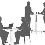VISIONCHART HEIGHT ADJUSTABLE BREAKROOM TABLE ROUND 800MM WHITE
