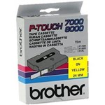 BROTHER TX651 LAMINATED LABELLING TAPE 24MM BLACK ON YELLOW