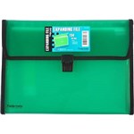 FOLDERMATE POP GEAR EXPANDING FILE 13 POCKET BUCKLE CLOSURE A4 GREEN