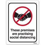 DURUS WALL SIGN SOCIAL DISTANCE PREMISES RECTANGLE 225 X 300MM BLACKRED