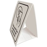 DURUS TENT STAND SIGN TAP AND GO 100 X 150MM BLACKWHITE