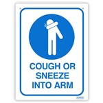 DURUS WALL SIGN COUGH OR SNEEZE INTO ARM RECTANGLE 225 X 300MM BLUEWHITE