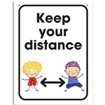 DURUS WALL SIGN KEEP YOUR DISTANCE 225 X 300MM