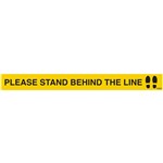 DURUS HARD FLOOR STRIPS PLEASE STAND BEHIND THE LINE 50 X 500MM YELLOW PACK 5