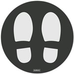 DURUS ADHESIVE FLOOR SIGN SHOE PRINTS CIRCULAR 250MM BLACK