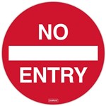 DURUS ADHESIVE FLOOR SIGN NO ENTRY CIRCULAR 250MM REDWHITE
