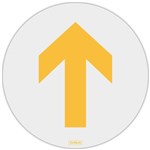 DURUS ADHESIVE FLOOR SIGN YELLOW ARROW CIRCULAR 250MM YELLOWWHITE