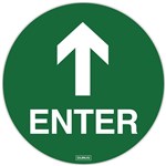DURUS ADHESIVE FLOOR SIGN ENTRY CIRCULAR 250MM GREENWHITE