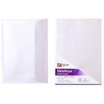 QUILL C6 METALLIQUE ENVELOPES PLAINFACE STRIP SEAL 80GSM 114 X 162MM MOTHER OF PEARL PACK 10