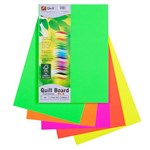 QUILL BOARD 230GSM A4 FLUORO ASSORTED PACK 50