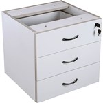 RAPID VIBE FIXED DESK PEDESTAL 3 DRAWER LOCKABLE 465 X 447 X 454MM GREY