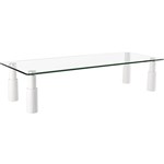 ERGOVIDA TEMPERED GLASS MONITOR RISER RECTANGULAR 580 X 210 X 130MM WHITE