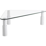 ERGOVIDA TEMPERED GLASS MONITOR RISER TRIANGULAR 580 X 210 X 130MM WHITE