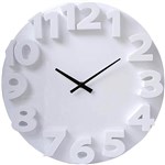 CARVEN WALL CLOCK WITH FASHION 3D NUMBERS 350MM WHITE