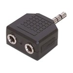 COMSOL AUDIO ADAPTER 35MM STEREO MALE TO 2 X 35MM STEREO FEMALE BLACK
