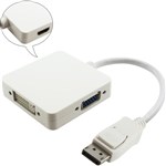 COMSOL DISPLAYPORT ADAPTER MALE TO VGA  DVI  HDMI 200MM WHITE