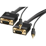 COMSOL VGA AND AUDIO CABLE 15 PIN MALE TO MALE AND 35MM AUDIO PLUG 3M BLACK