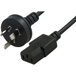 COMSOL MAINS OUTLET POWER CABLE 3PIN AUS MALE TO IECC13 FEMALE 3M BLACK