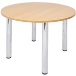 RAPID WORKER ROUND MEETING TABLE 4LEG 900MM BEECHCHROME