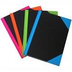 BLACK AND RED NOTEBOOK CASEBOUND RULED AZ INDEX 192 PAGE A4 ASSORTED CORNERS