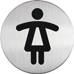 DURABLE PICTOGRAM SIGN WC WOMEN 83MM STAINLESS STEEL