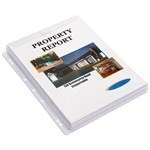 CUMBERLAND SHEET PROTECTORS DOUBLE CAPACITY WITH GUSSET AND FLAP A4 CLEAR PACK 10