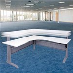 RAPID SPAN ELECTRIC HEIGHT ADJUSTABLE CORNER WORKSTATION 1500 X 1500 X 700MM NATURAL WHITESILVER